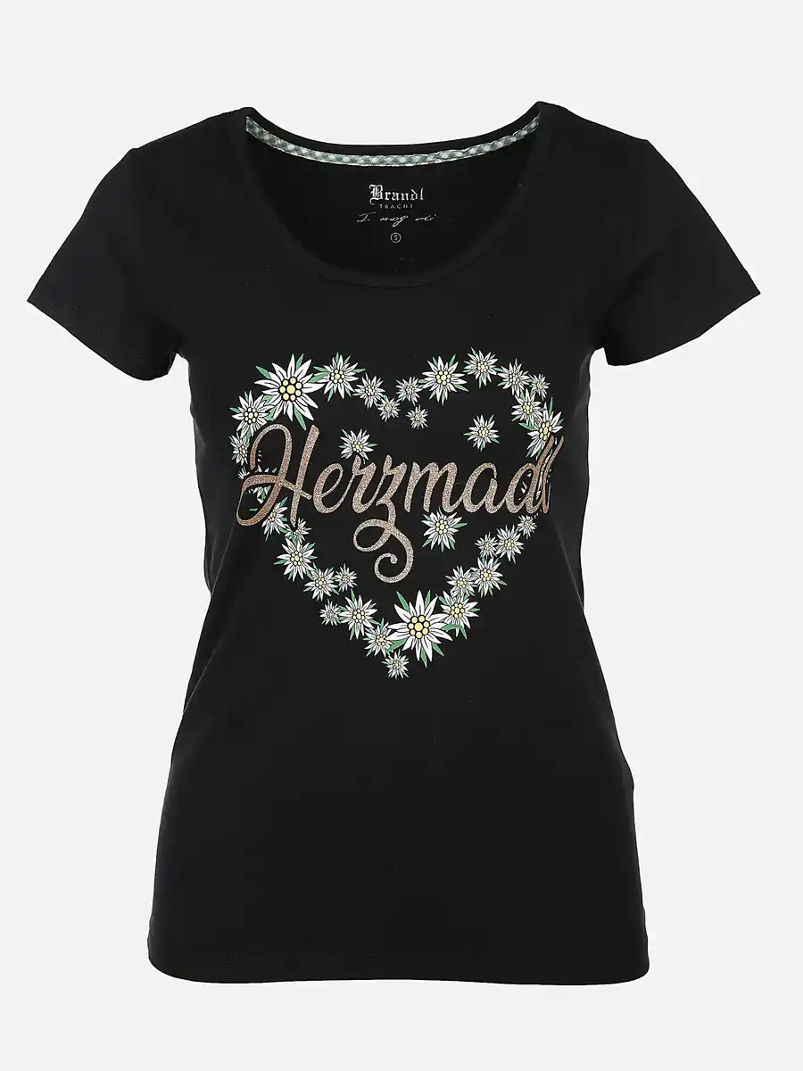 Bild 1 von Damen T-Shirt mit Trachtenmotiv Schwarz