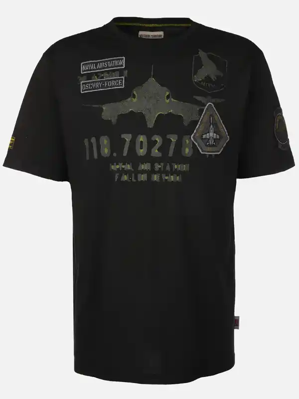 Bild 1 von Herren T-Shirt mit auffälligem Print Schwarz