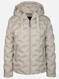 Damen Steppjacke mit Kapuze Beige