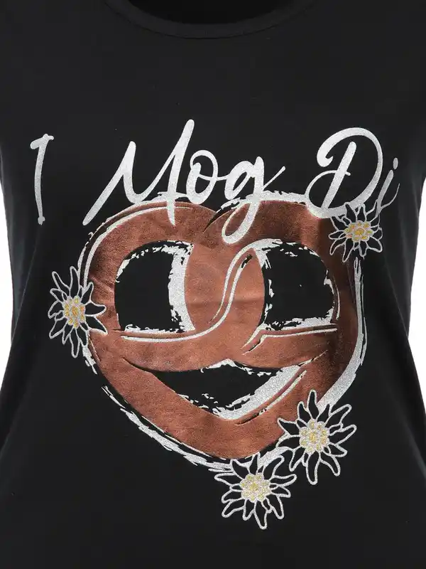 Bild 3 von Damen T-Shirt mit Trachtenmotiv Schwarz