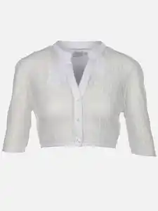 Damen Dirndlbluse mit V-Ausschnitt Weiß