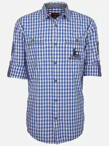 Herren Trachtenhemd im Karo-Look Blau