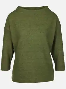 Damen Flauschshirt mit 3/4 langem Arm Grün