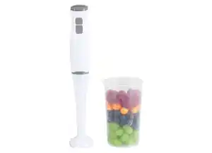Gourmetmaxx Stabmixer mit Mixbecher 400W Weiß/Grau