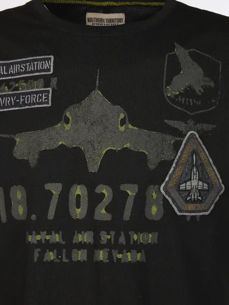 Bild 3 von Herren T-Shirt mit auffälligem Print Schwarz