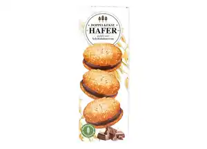 Hafer-Doppelkekse gefüllt mit Schokoladencreme