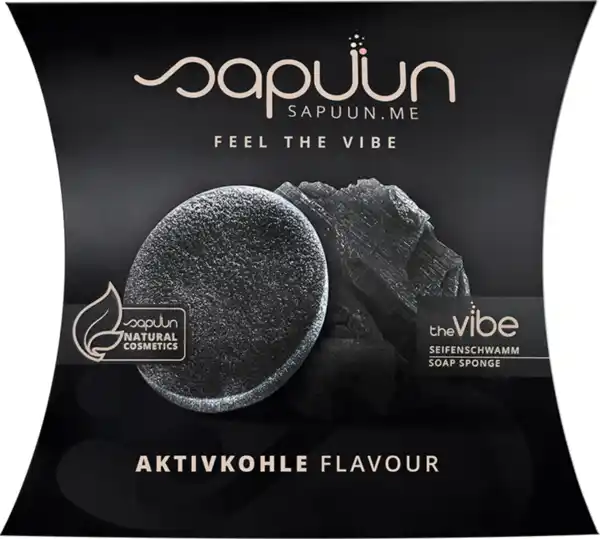 Bild 1 von Sapuun Seifenschwamm the vibe - Aktivkohle Flavour, 150 g