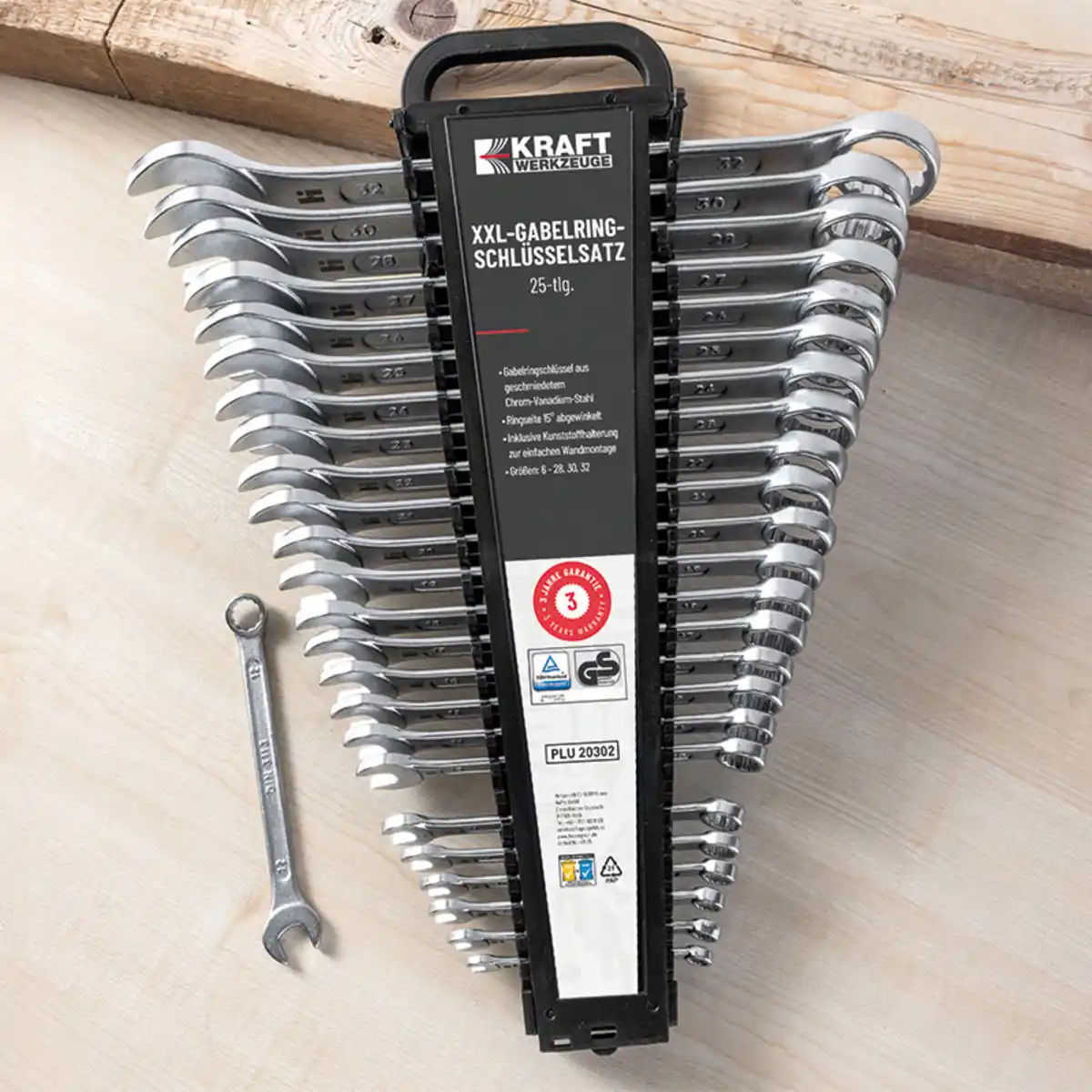 Bild 1 von Kraft Werkzeuge XXL-Gabelringschlüsselsatz 25tlg.