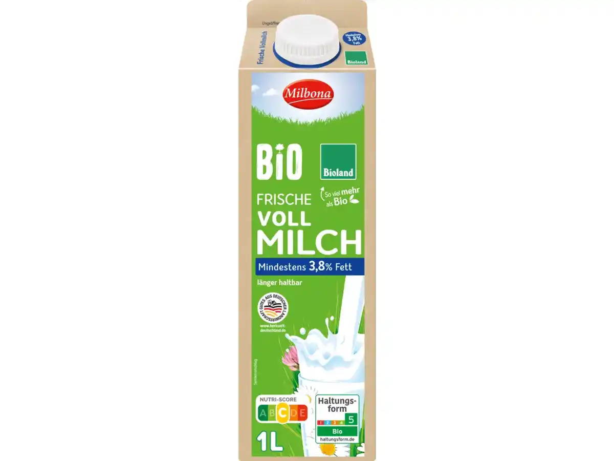 Bild 1 von Bioland Frische Vollmilch,  1 l