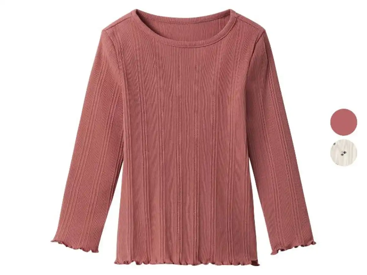 Bild 1 von lupilu® Geripptes Kinder-Langarmshirt, mit Baumwolle