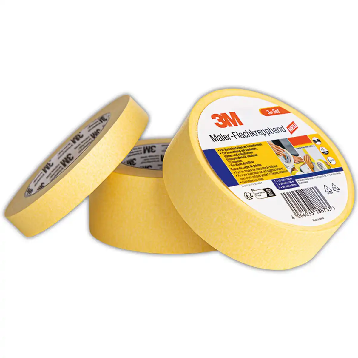 Bild 1 von 3M Maler-Flachkreppband 3er-Set