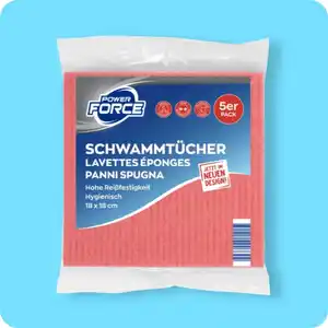 POWER FORCE Schwammtücher, Pflanzliche Fasern