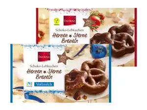 Favorina Schoko-Lebkuchen Herzen Sterne Brezeln,  500 g