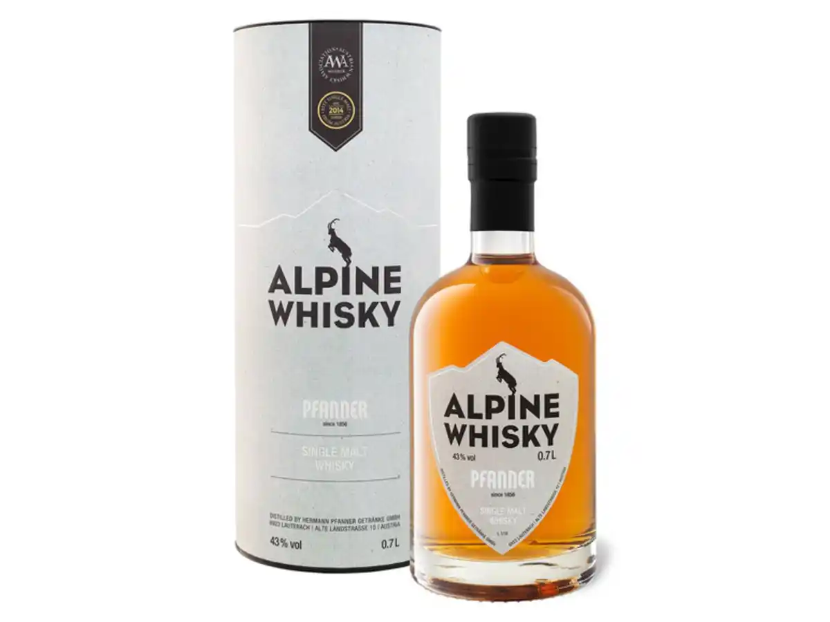 Bild 1 von Pfanner Alpine Single Malt Whisky mit Geschenkbox 43% Vol