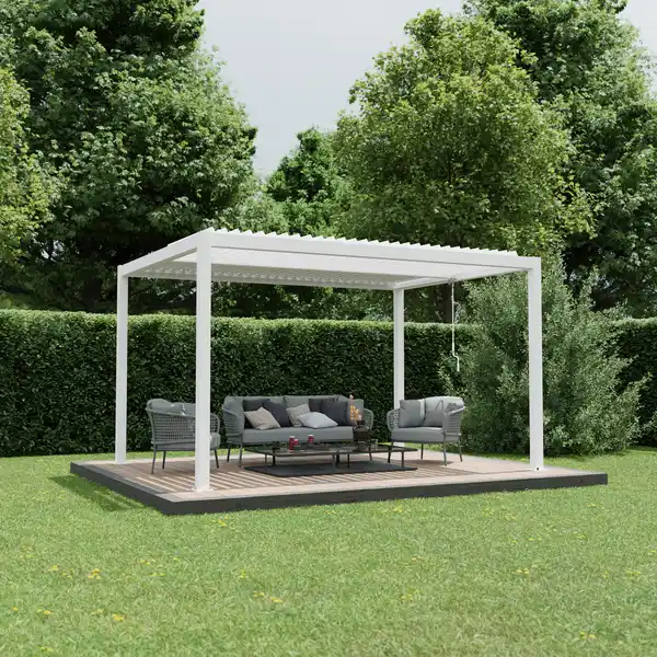 Bild 1 von Ximax Pergola 'Shade' weiß mit Beleuchtung 395 x 230 x 290 cm