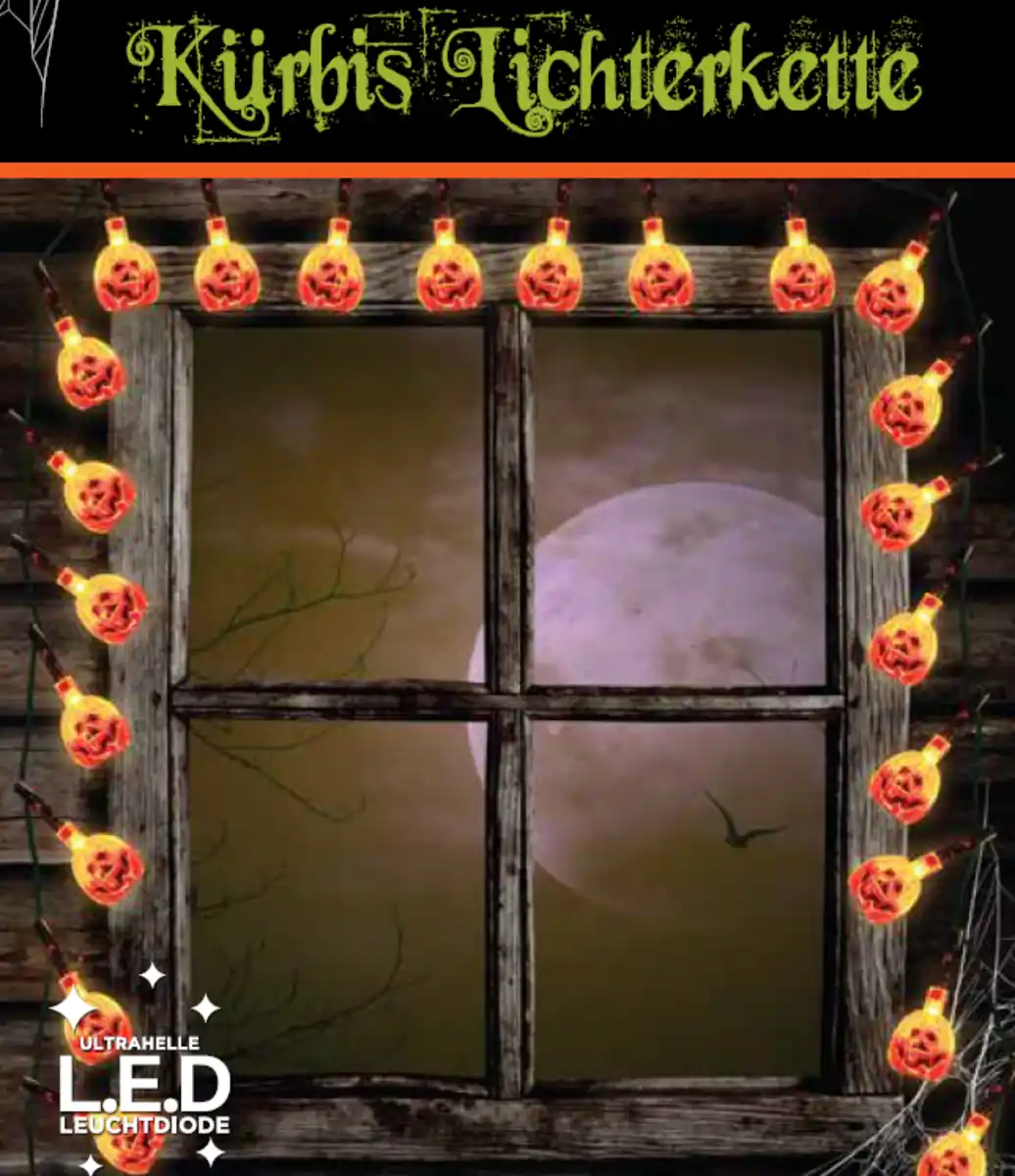 Bild 1 von Kürbis Lichterkette 25LED 2xAA NE