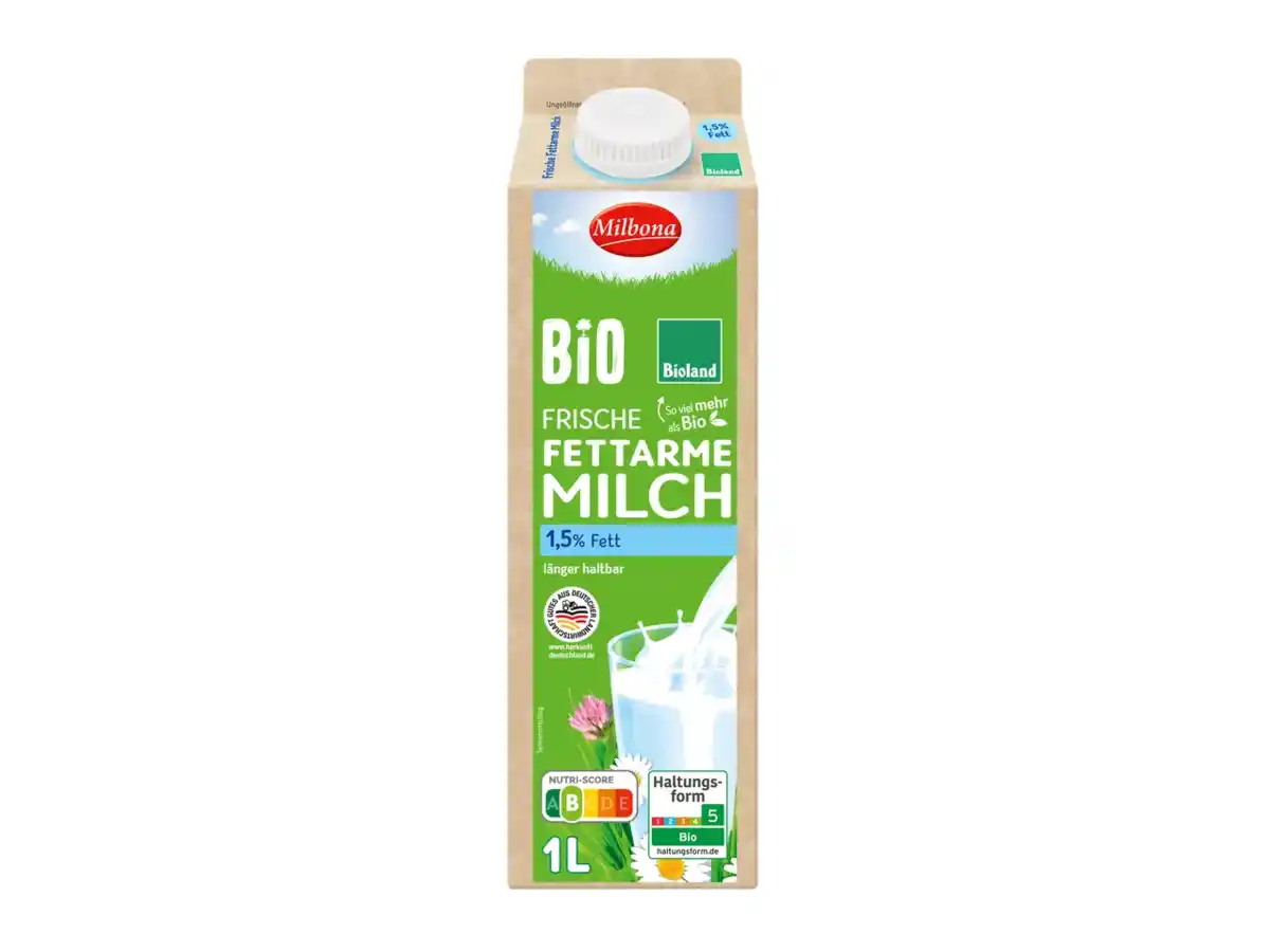 Bild 1 von Bioland Frische fettarme Milch,  1 l