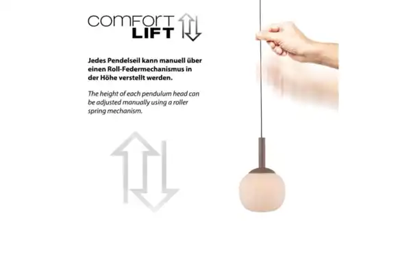 Bild 3 von Pendelleuchte Nami, sandfarbig, 3-flammig, inkl. Comfort-Lift Funktion