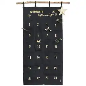 Adventskalender-Wandteppich - schwarz/gold