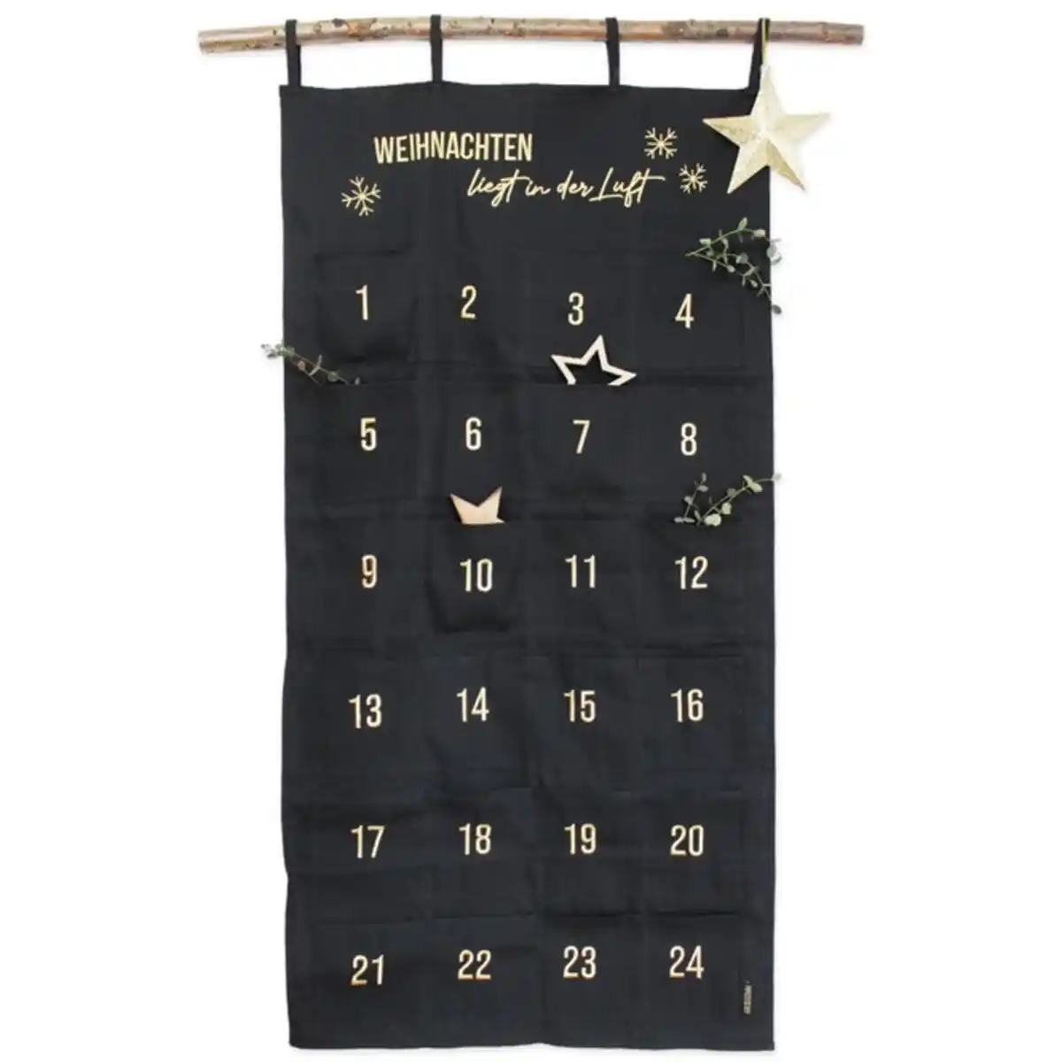 Bild 1 von Adventskalender-Wandteppich - schwarz/gold