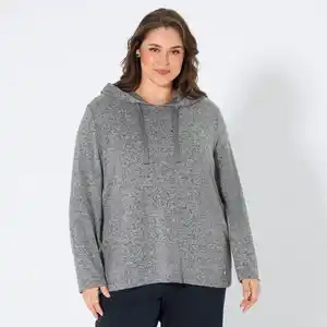 Damen-Pullover mit Kapuze, große Größen
