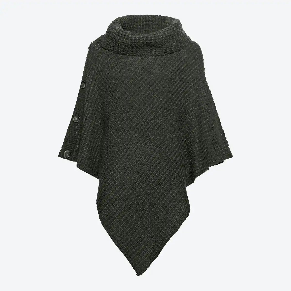 Bild 3 von Damen-Strick-Poncho mit dekorativen Knöpfen