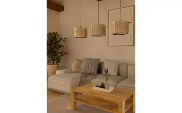 Bild 3 von Pendelleuchte HONTONGAS, Heu/beige, 3-flammig