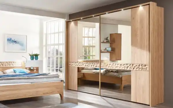 Bild 2 von Mondo - Schwebetürenschrank Paolo, teilmassive Eiche/Treibholz-Nachbildung, 300 x 217 cm