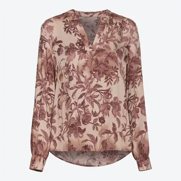 Bild 1 von Damen-Langarm-Bluse mit Blumenmuster