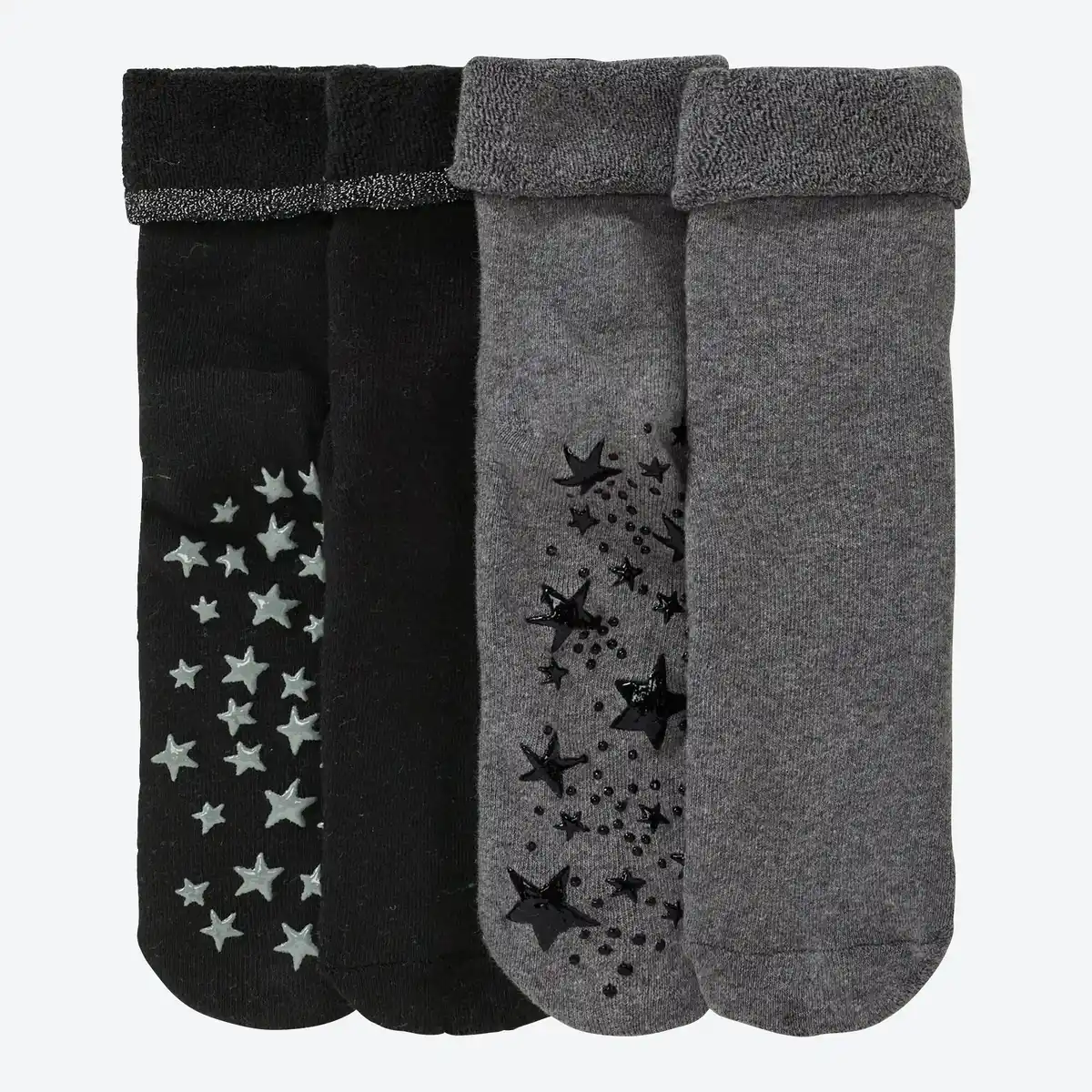 Bild 1 von Damen-ABS-Frotteesocken mit Glitzer, 2er-Pack