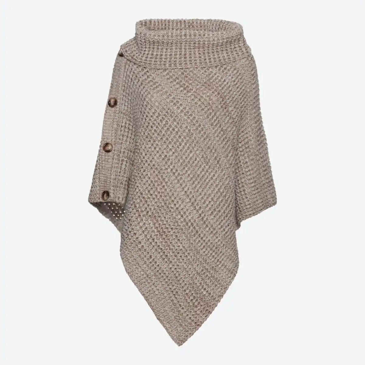 Bild 2 von Damen-Strick-Poncho mit dekorativen Knöpfen