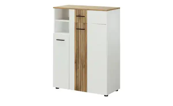 Bild 1 von Primo Schuhschrank  Stripe ¦ weiß ¦ Maße (cm): B: 80 H: 106 T: 38.0 Garderoben & Kleiderstangen > Schuhgarderoben & Schränke - Möbel Kraft