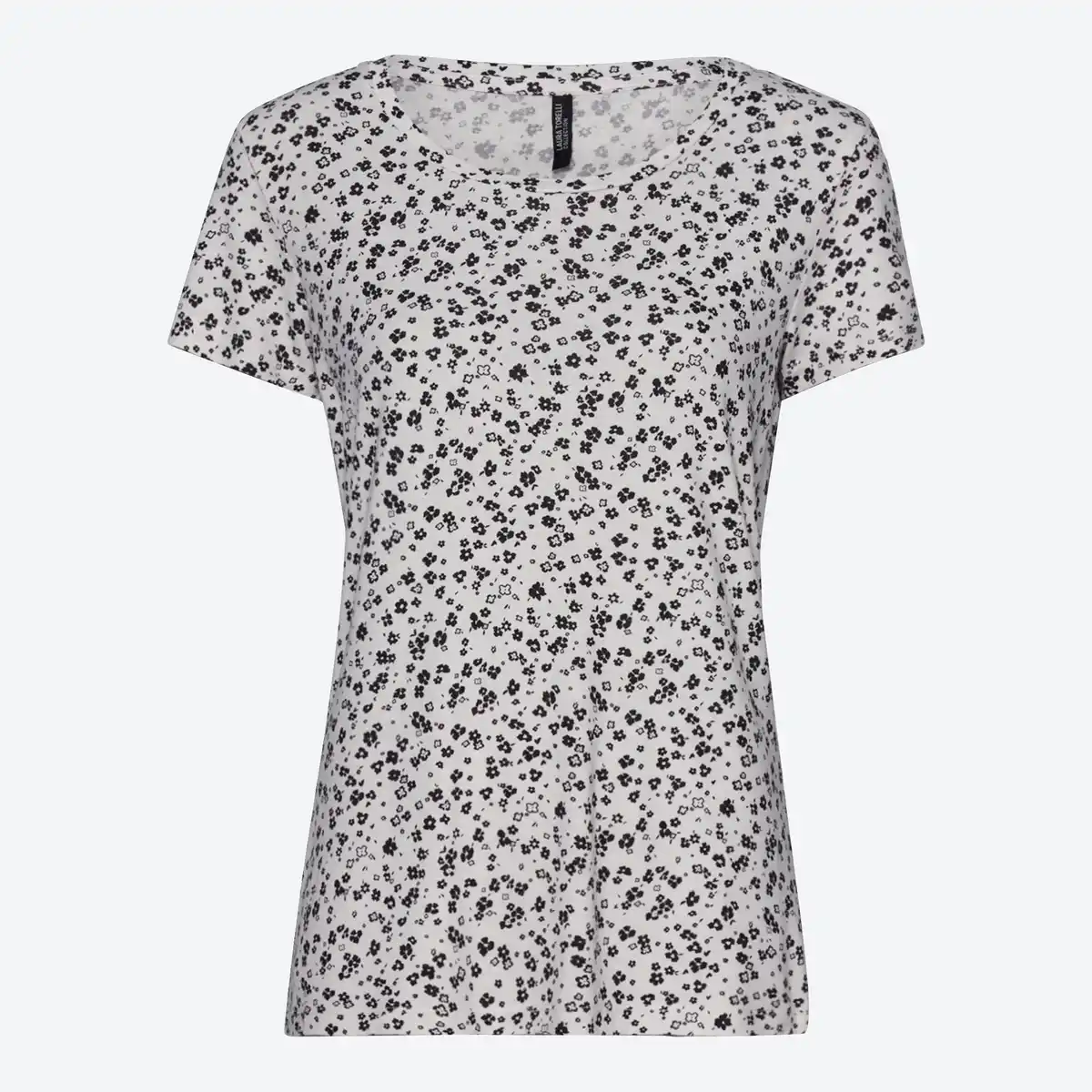 Bild 1 von Damen-T-Shirt mit Rundhalsausschnitt, gemustert