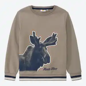 Kinder-Jungen-Sweatshirt mit Elch-Druck