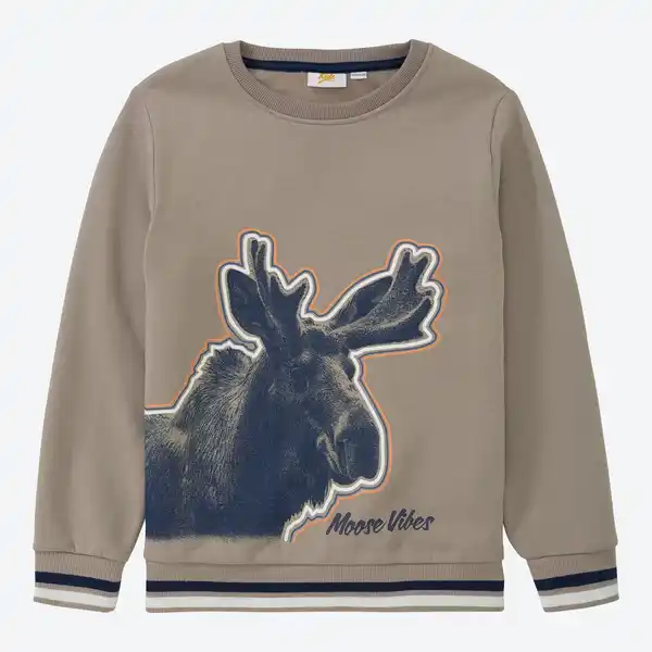 Bild 1 von Kinder-Jungen-Sweatshirt mit Elch-Druck