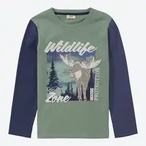 Kinder-Jungen-Shirt mit Kontrast-Ärmeln