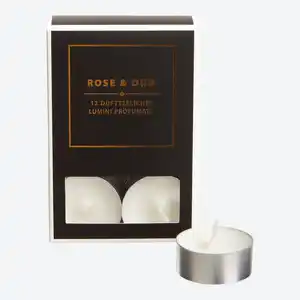 Teelicht mit Duft Rose & Oud, 12er-Set