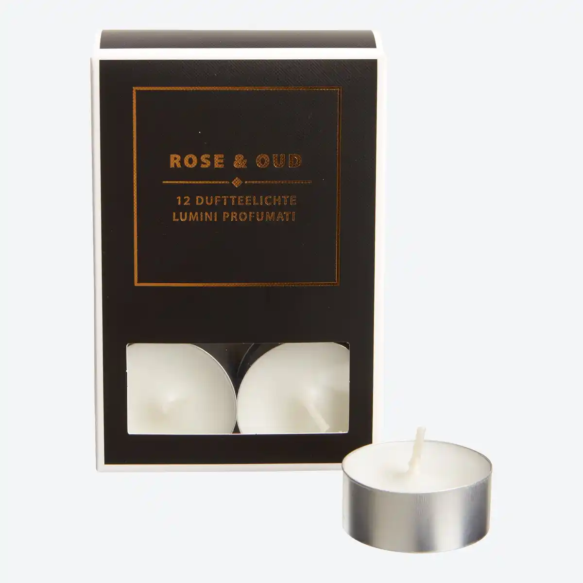 Bild 1 von Teelicht mit Duft Rose & Oud, 12er-Set
