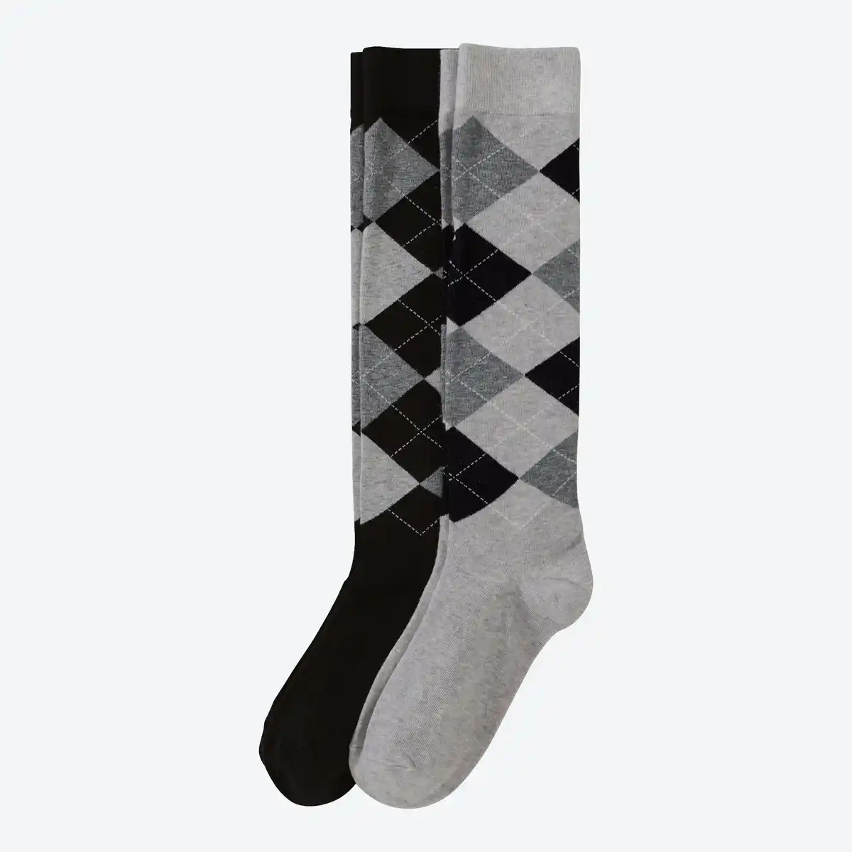 Bild 1 von Damen-Kniestrümpfe mit Rauten-Muster, 2er-Pack
