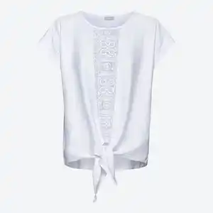 Damen-T-Shirt mit Spitzenapplikation