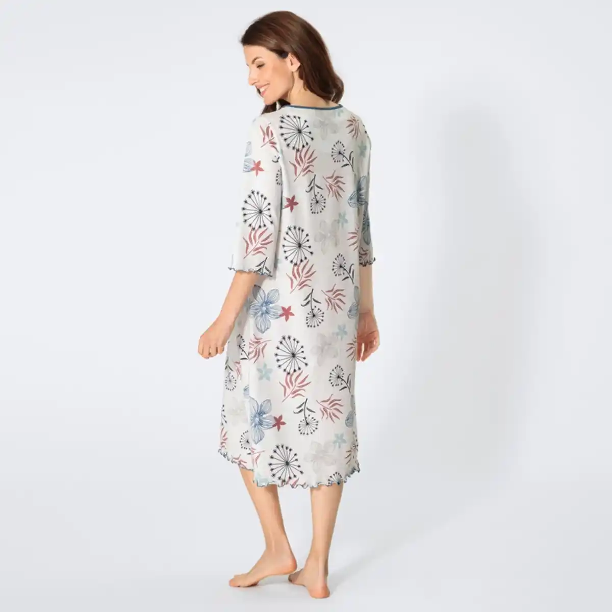 Bild 4 von Damen-Nachthemd mit Blumen-Muster