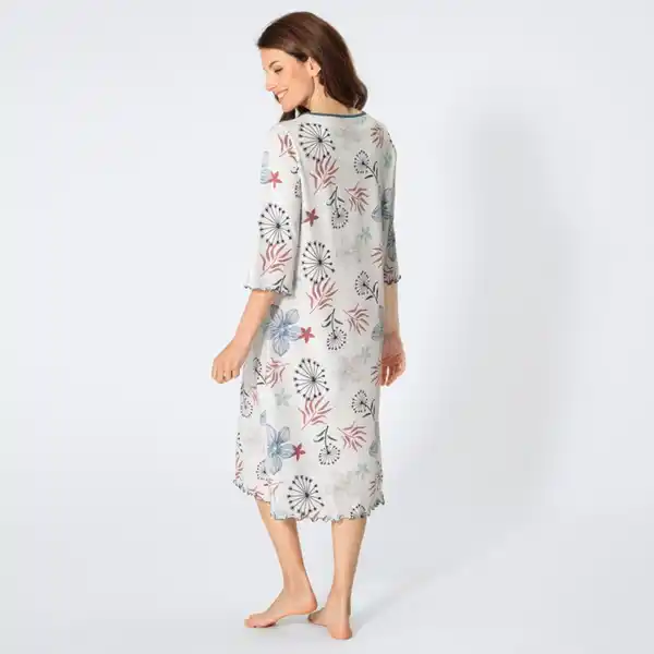 Bild 4 von Damen-Nachthemd mit Blumen-Muster