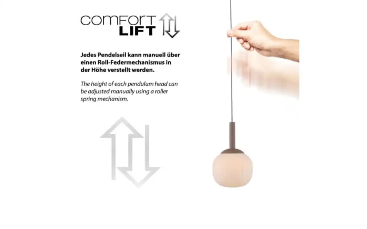Bild 3 von Pendelleuchte Nami, sandfarbig, 1-flammig, inkl. Comfort-Lift Funktion
