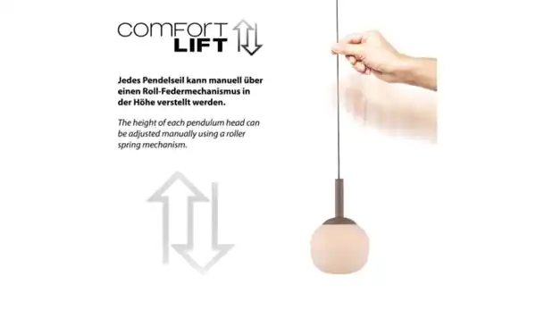 Bild 3 von Pendelleuchte Nami, sandfarbig, 1-flammig, inkl. Comfort-Lift Funktion