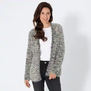 Damen-Strickjacke aus Popcorngarn