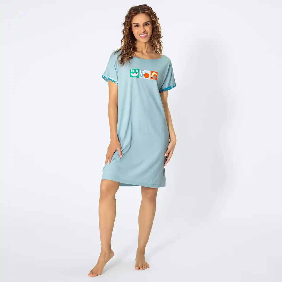 Bild 1 von Damen-Nachthemd mit Früchte-Aufdruck