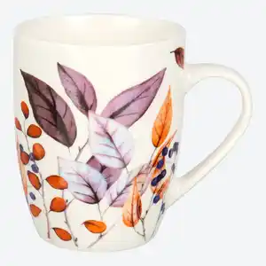 Becher mit Blättermotiv, ca. 350ml