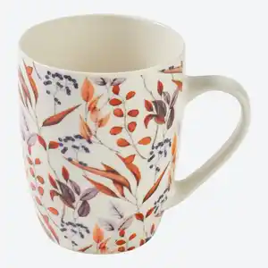 Becher mit Blättermotiv, ca. 350ml