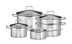 KHG Topfset  5-teilig  Emilia ¦ silber ¦ Edelstahl Töpfe & Pfannen & Zubehör > Töpfe - Möbel Kraft