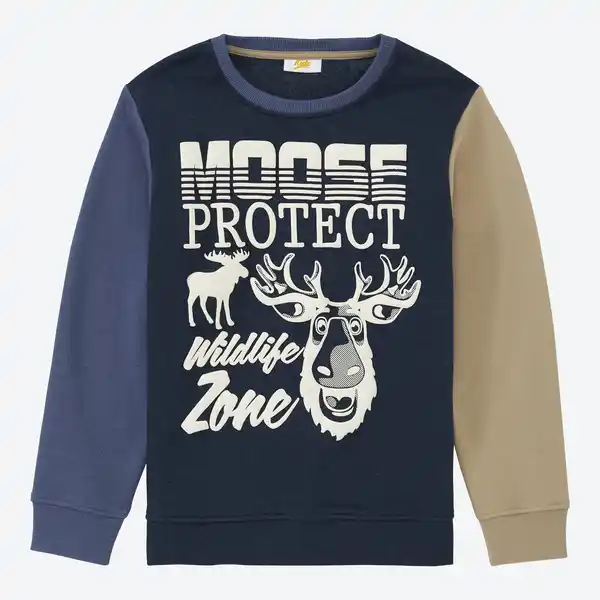 Bild 1 von Kinder-Jungen-Sweatshirt mit Elch-Aufdruck